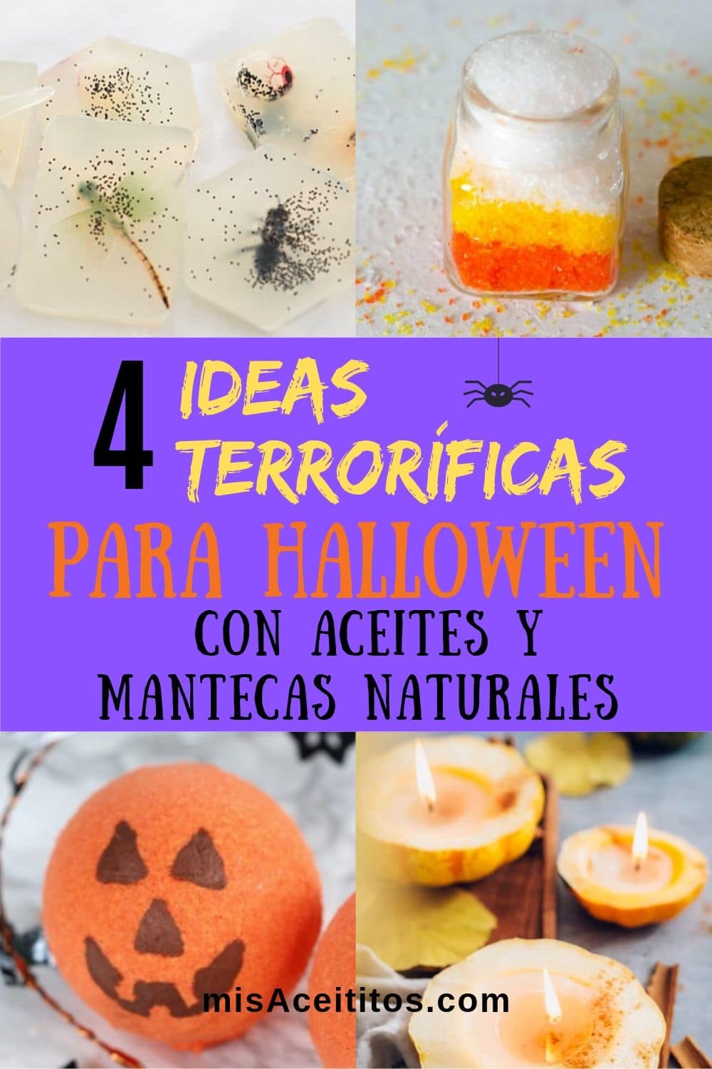 Aquí tienes 4 ideas terroríficas para Halloween hechas en casa con aceites y mantecas naturales. Son muy originales y divertidas de hacer. ¡No te las pierdas!