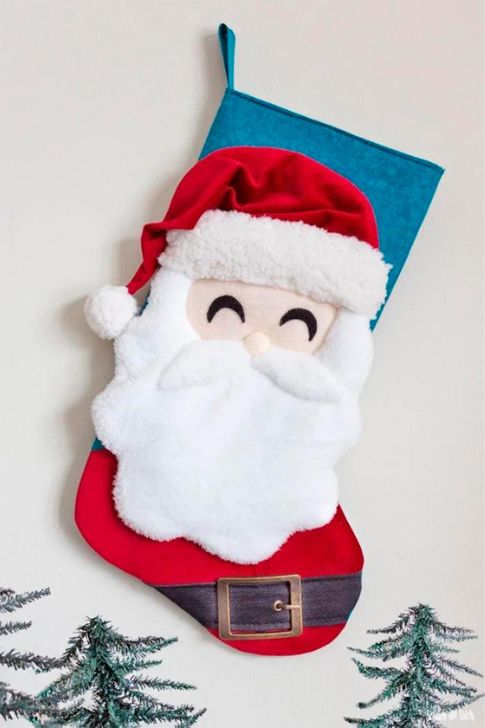 Patrón para Coser Calcetines de Navidad de Papá Noel.