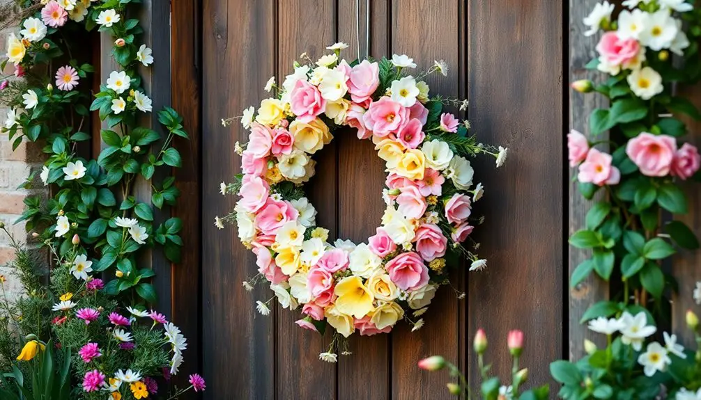 coronas decorativas para puertas en primavera