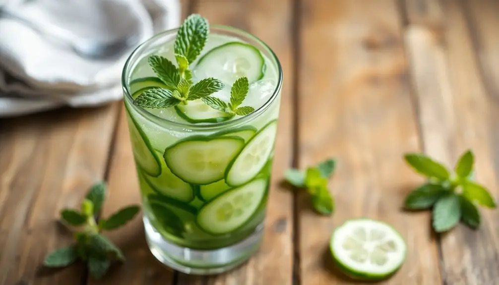 pepino y menta refresco