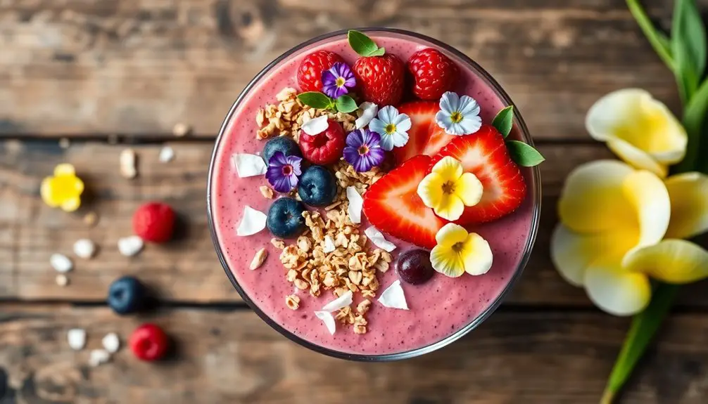 plato de batido digno de Instagram con estética atractiva