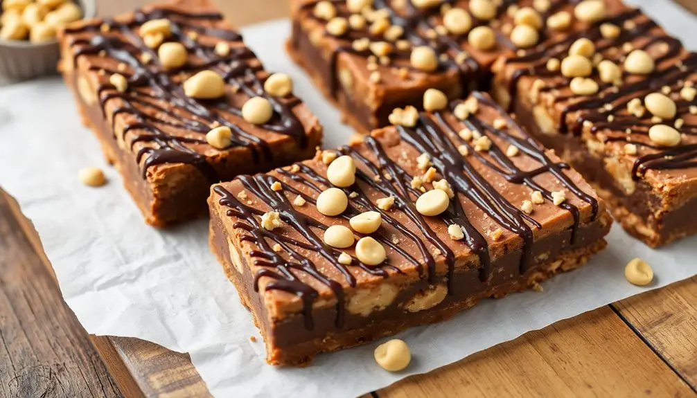 barras congeladas de chocolate y mantequilla de maní