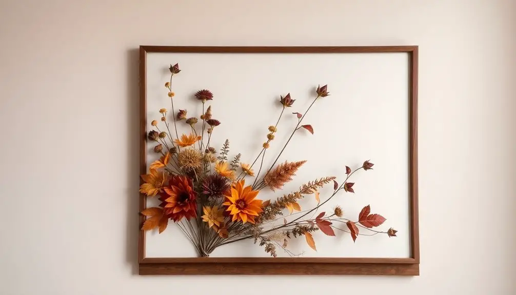 arte botánico de otoño enmarcado