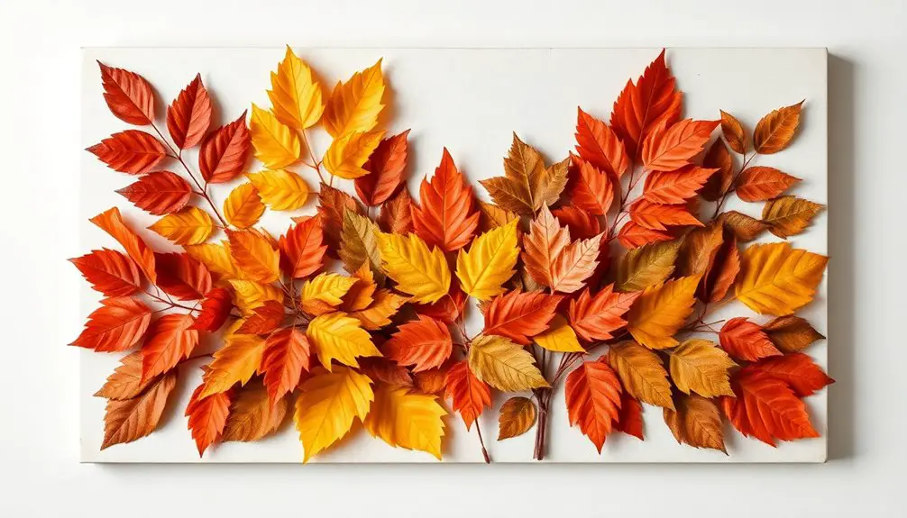 hojas de otoño arte sobre lienzo