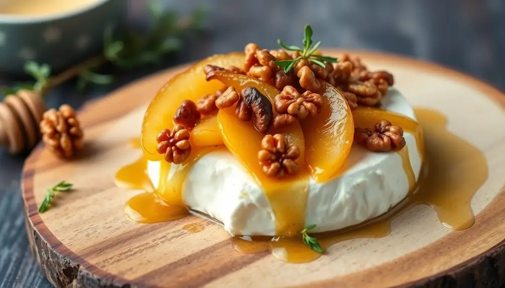brie horneado con peras caramelizadas