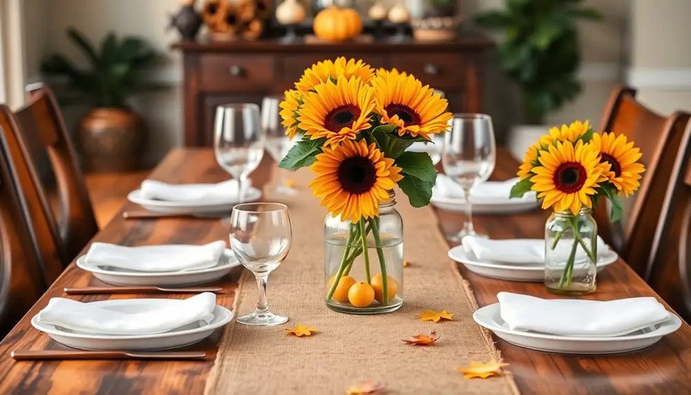 decoración rústica de mesa de otoño hecha a mano